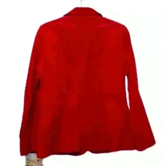 Liz Claiborne Pink Suede Leather Blazer Fully Lined Pockets Med Retail $249 - Picture 7 of 11